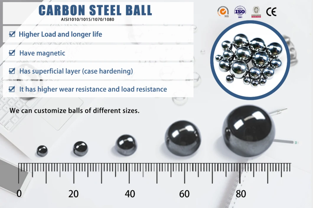High Hardness AISI1085 High Carbon Steel Ball, Suitable for Heavy Duty Wheels/Auto Parts/Conveyor Belts, etc