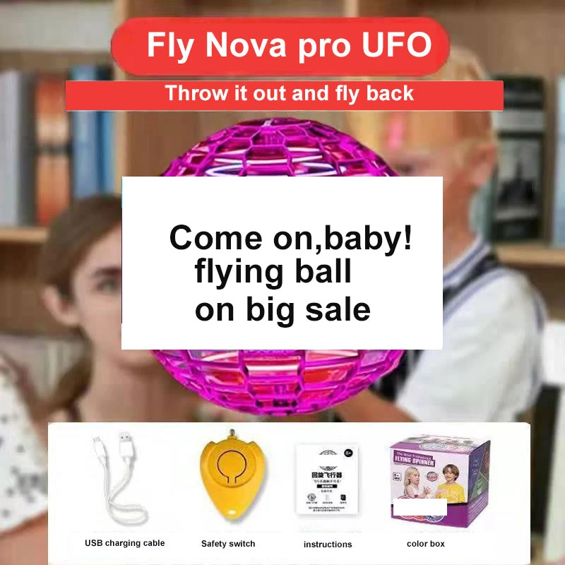 Hot 2024 Hot Fly Nova PRO Magic 360 Rotating Hover Mini Drone LED Flying Orb Ball Toy Flying Spinner Boomerang Ball