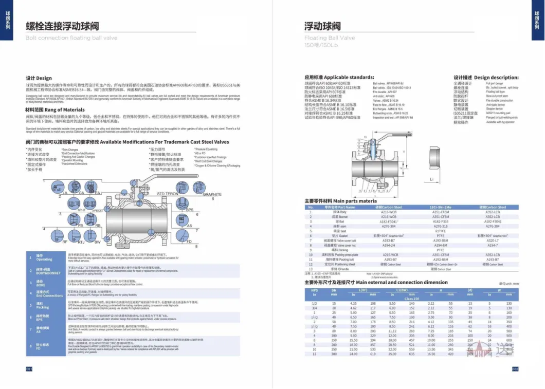 ANSI 150lb Flange Ball Valve Manual Operate DN125 SS304 Body SS304 Solid Ball Hard /Metal Seal