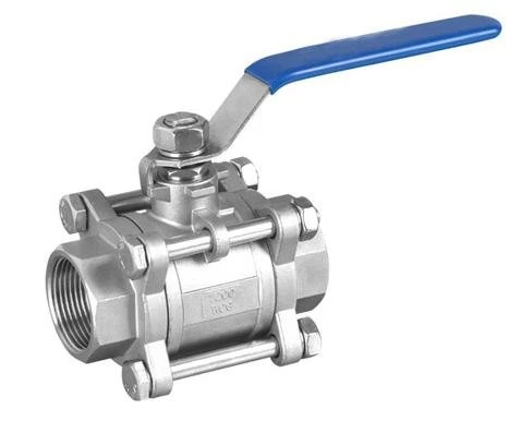 High Quality 3PC Stainless Steel Internal Thread Water Pipe NPT Flange Floating Ball Valve with Lock