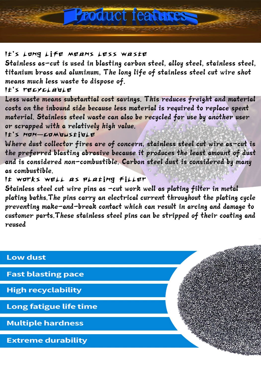 Wholesale Stainless Steel Cut Wire Shot Abrasive Used on Shot Blasting Industry