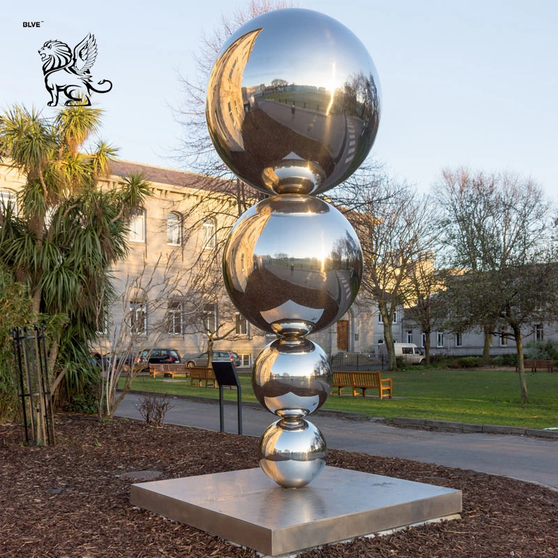Blve Large Outdoor Modern Art Metal Polished Balls Stainless Steel Sphere Garden Sculpture for Sale