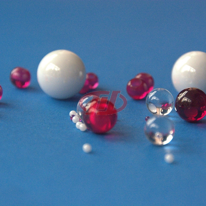 Spherical Red Beads Synthetic Gems Ruby Decorations Beads Hydrogen Resistant Drilled Balls