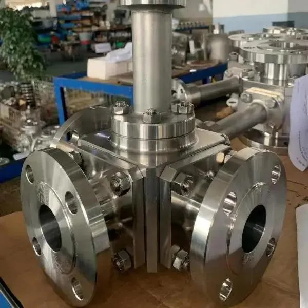 Factory Class 600 High Pressure 3 Way 10 Inch Forged Steel Extension Rod Flange Ball Valve with Electric Actuator