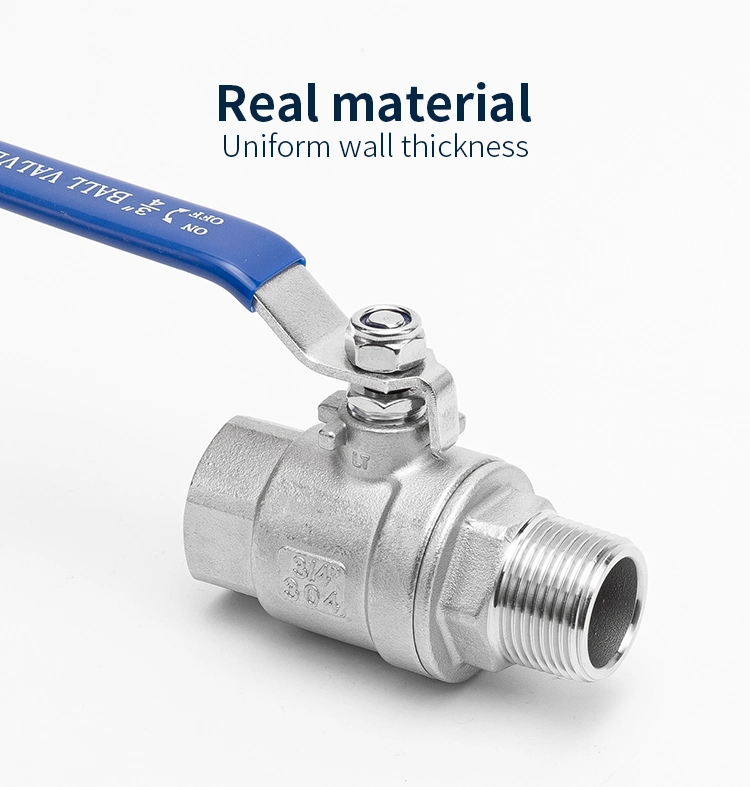 304 316L Male Female Thread Stainless Steel Bsp NPT 2 PCS Ball Valve with Pull Handle and Locking Device