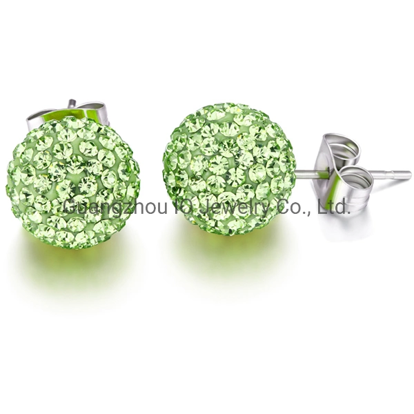 316L Stainless Steel Rhinestone Crystal Diamond Ball Earrings