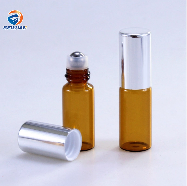 3ml Glass Roll on Bottles Empty Essential Oil Bottle Lids Mini Sample Vials Metal Roller Ball with Label