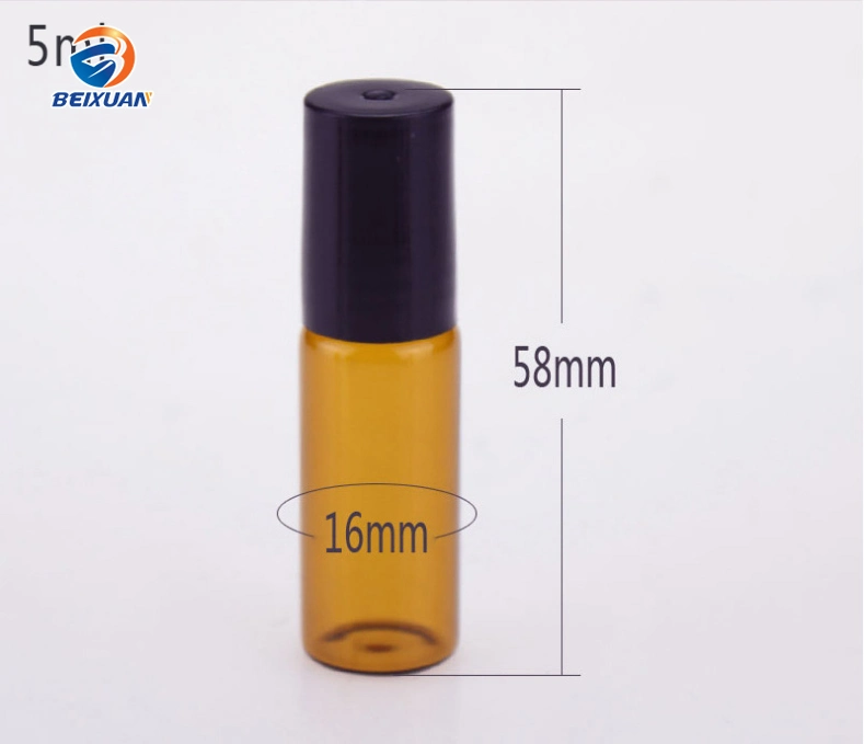 3ml Glass Roll on Bottles Empty Essential Oil Bottle Lids Mini Sample Vials Metal Roller Ball with Label