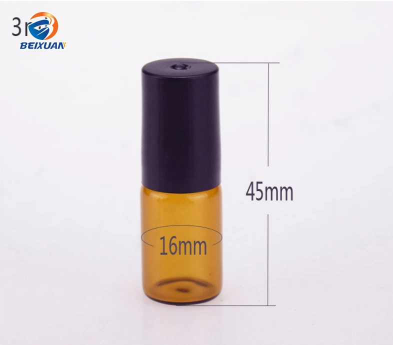 3ml Glass Roll on Bottles Empty Essential Oil Bottle Lids Mini Sample Vials Metal Roller Ball with Label