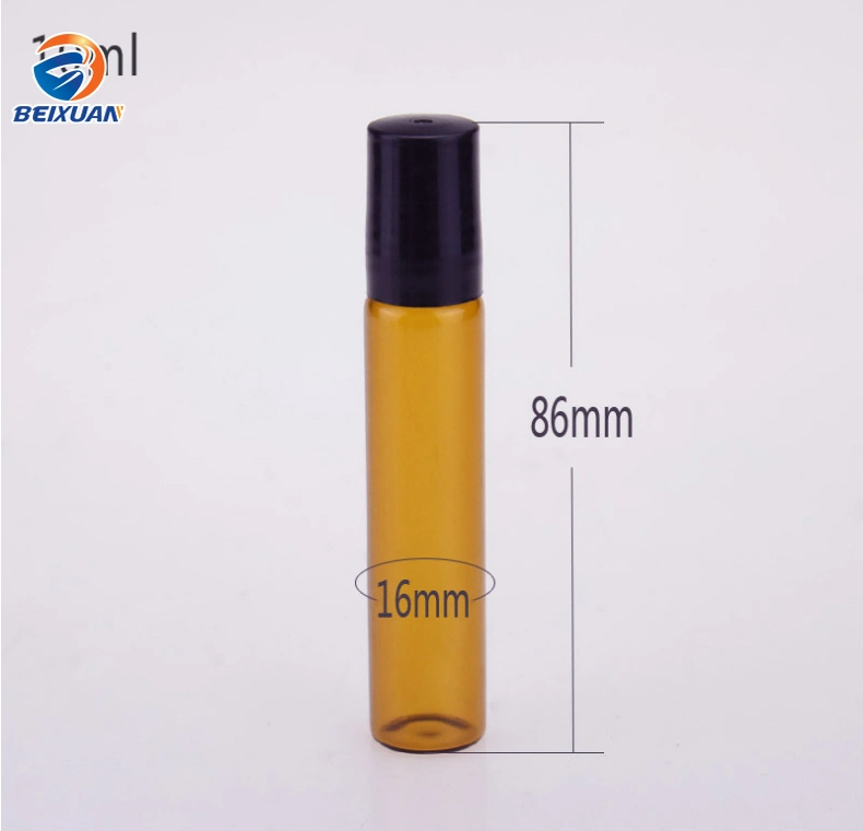 3ml Glass Roll on Bottles Empty Essential Oil Bottle Lids Mini Sample Vials Metal Roller Ball with Label