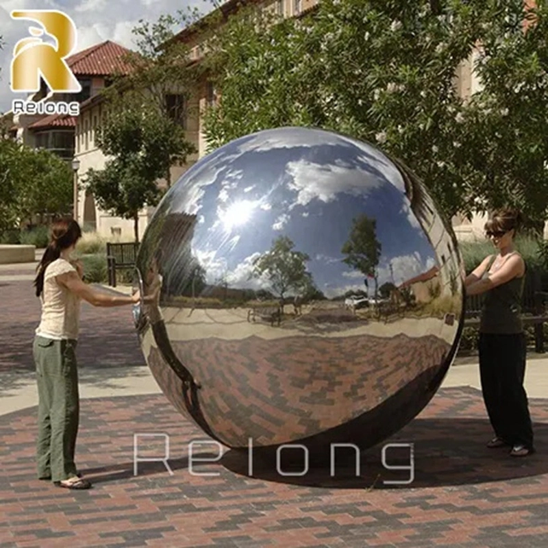 Large Outdoor Metal Sculpture for Park High Polished Stainless Steel Large Ball Statue