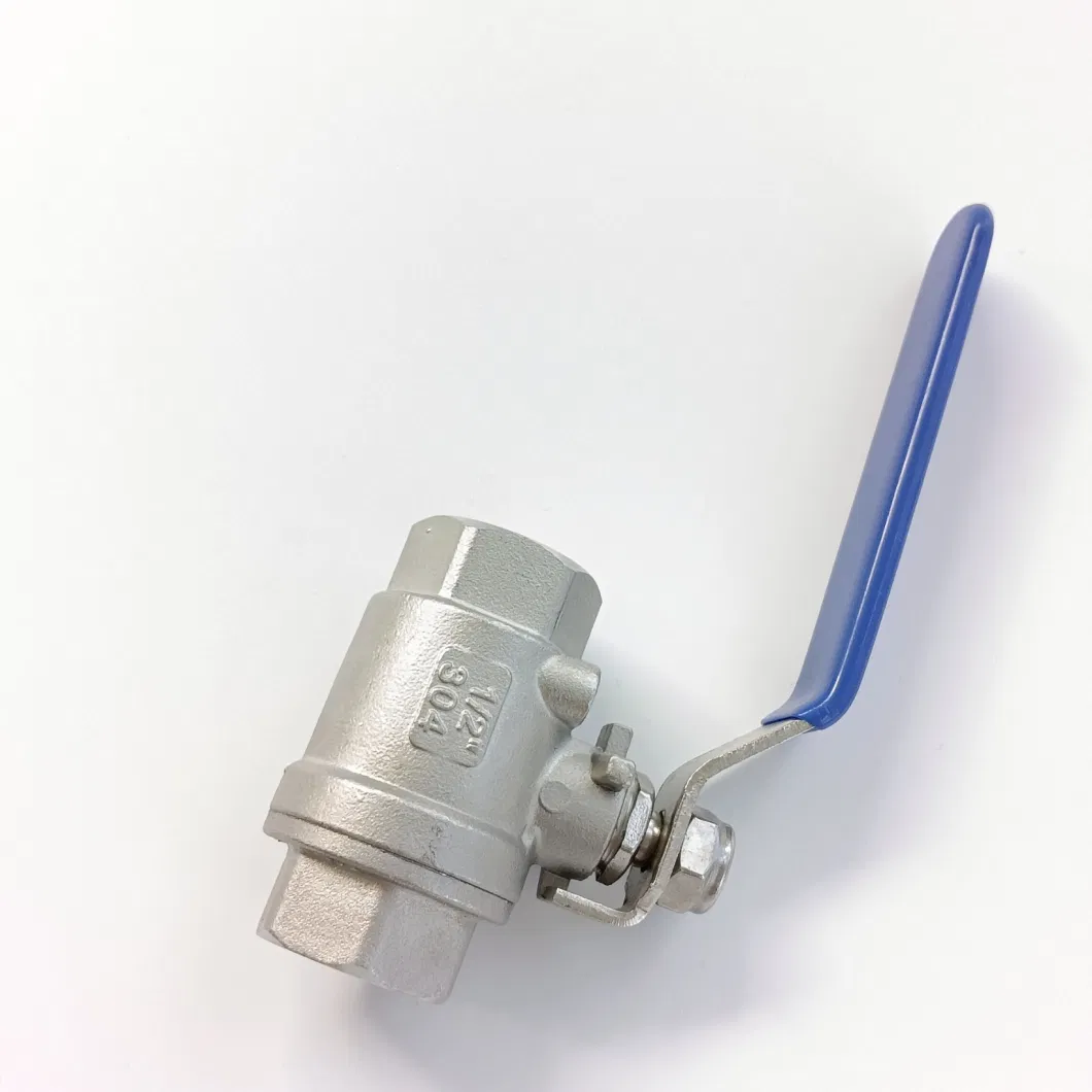 SS304 Stainless Steel Handle with Locking Internal Thread BSPT NPT 2PC Ball Valve