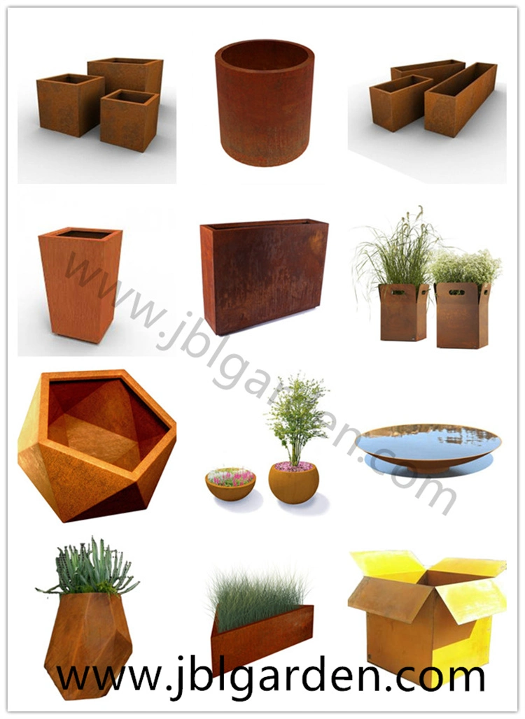 Large Planter Garden Round Corten Steel Ball Flower Pot