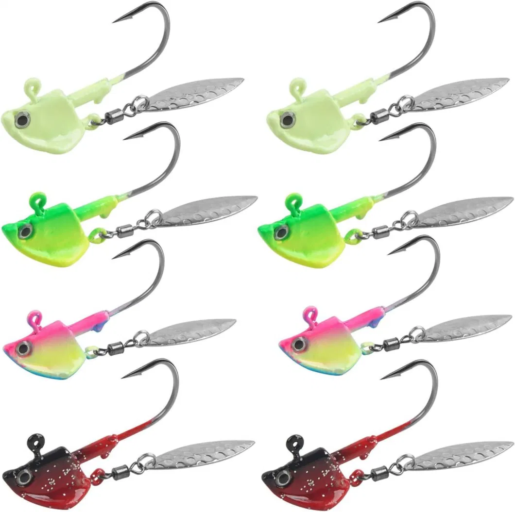 Bullet Jig Heads Swimbait Hooks Bass Fishing Texas Rig Hook Saltwater Freshwater Offset Weighted Hook Weedless 3/0 2/0 1/0 1# 2#