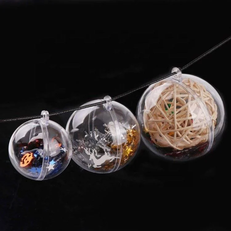 Clear Fillable Christmas Ornaments Large Wedding Party Home Decoration Hanging Transparent Plastic Ball