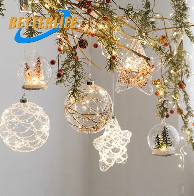 Wholesale Bulk Felt Wool Clear Fabric Clear 6cm 100ml Outdoor Large Plastic Ball for Christmas Tree Hanging Decoration with Lid Gin Snow Globe Custom Logo Mini