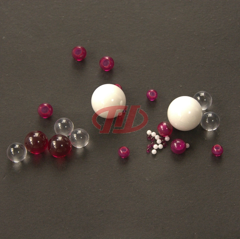 Spherical Red Beads Synthetic Gems Ruby Decorations Beads Hydrogen Resistant Drilled Balls