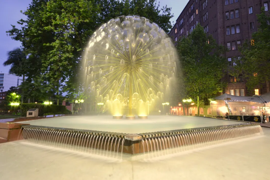 Large Crystal Ball Stainless Steel Dandelion Water Fountain