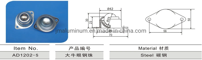 2 Hole Mounted Flange Ball Transfer Units Metal Universal Ball