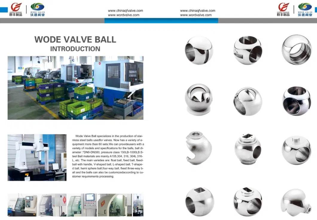 Stainless Steel 316 304 Float Ball/ Fixed Ball/ Fixed Ball with Handle V-Shaped Ball L-Shaped Ball Hemi Sphere Ball,Four-Way Ball, Fixed Three-Way Ball for Valv
