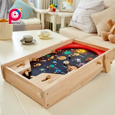 Madera Pintoy 2 en 1 juegos: Pinball Flipper Planeta y el fútbol