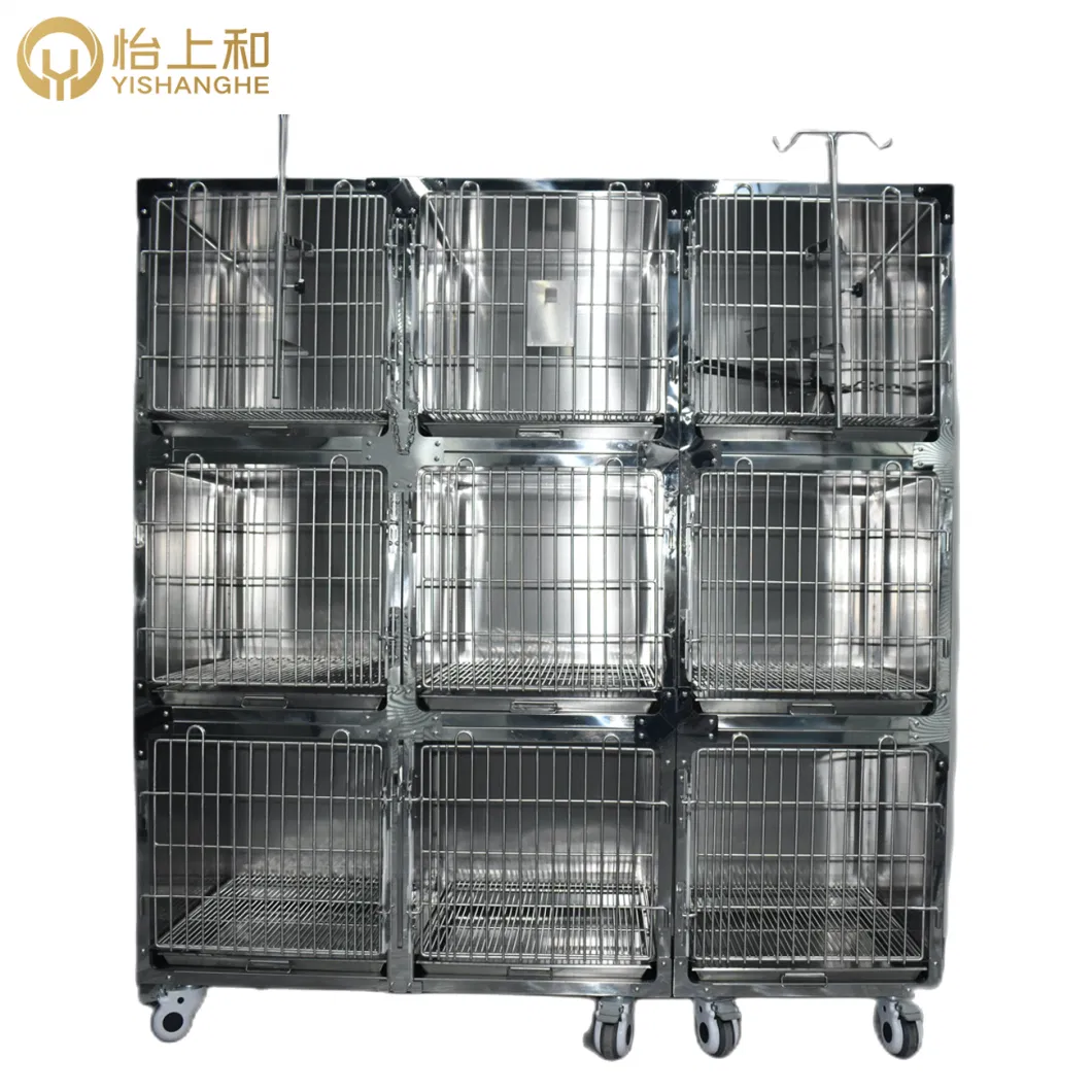 Pet Shop Dog Cages Animal Cage Stainless Steel Large Cages with Wheels