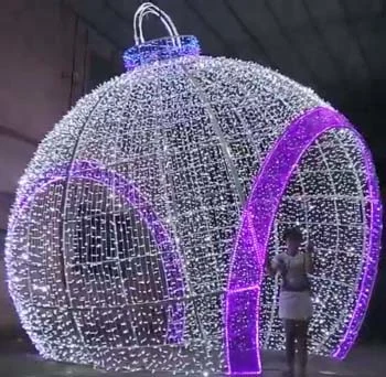 Customizable Colorful Light up Giant Christmas Ball for Outdoor