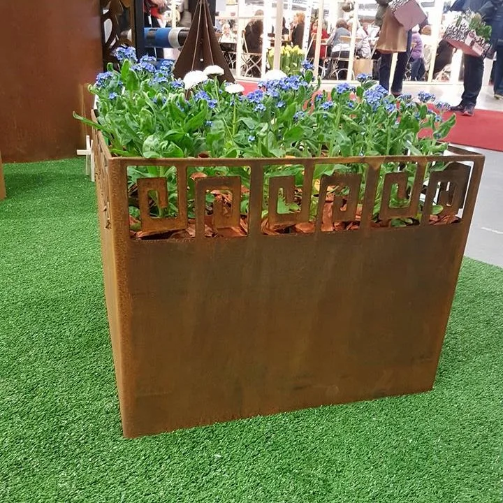 Large Planter Garden Round Corten Steel Ball Flower Pot