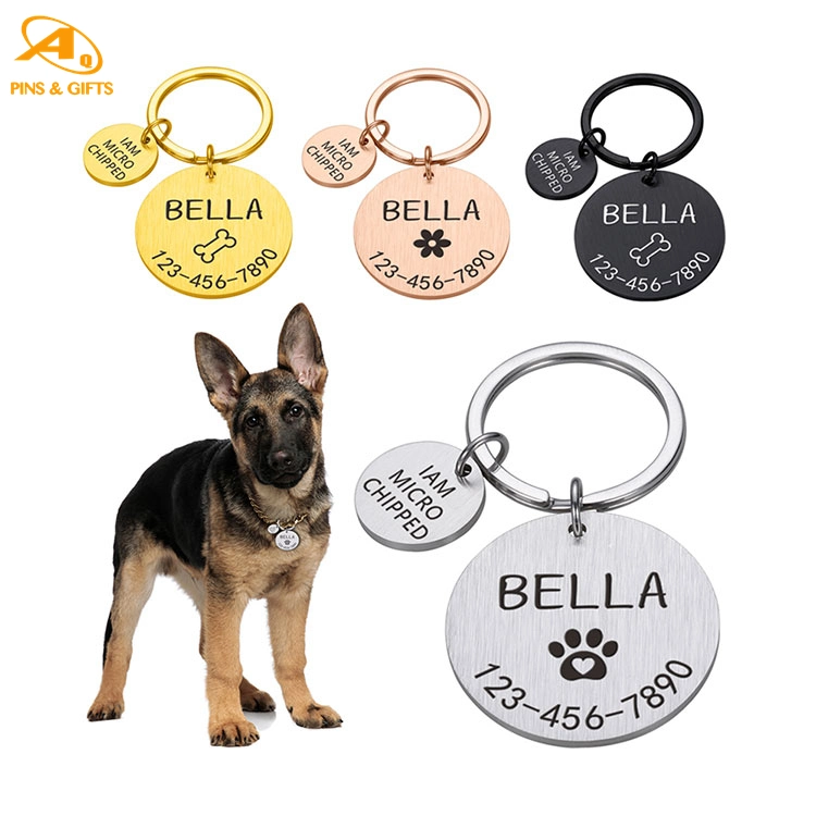 Printing Sublimation Blank Custom Cut out Wholesale Fashion Xvideos USB Gold GPS Magnetic Bone Shape Metal Dog Cat Name (ID) Pet Tag