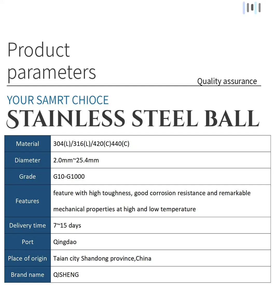316/316L Stainless Steel Ball G20 for Roller Bearing/Motorcycle Spare Parts