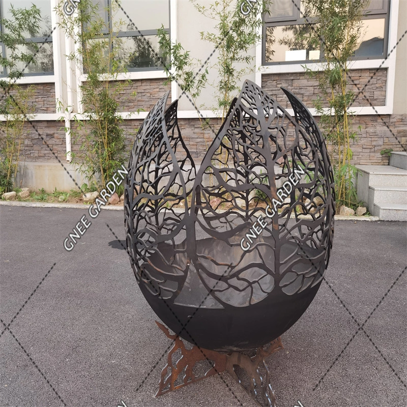 Outdoor Corten Steel Fire Sphere Fire Ball