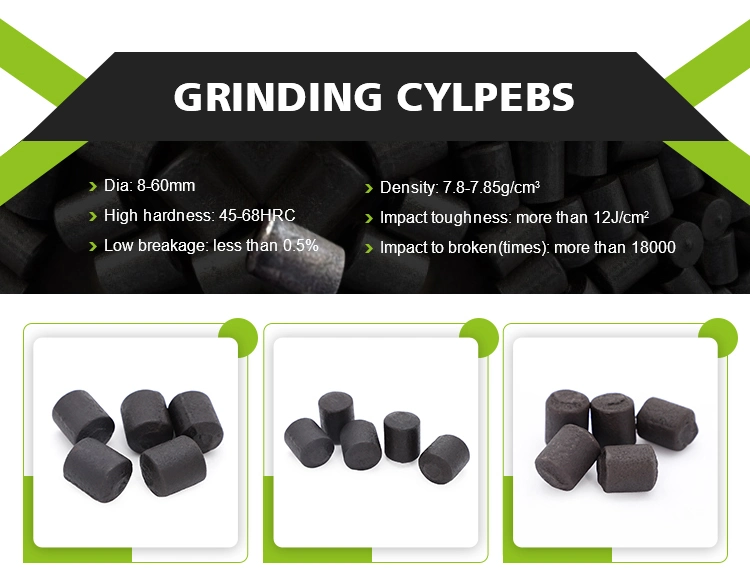 High Chromium Dia Iron Cast Steel Ball with Cylpebs Grinding Media