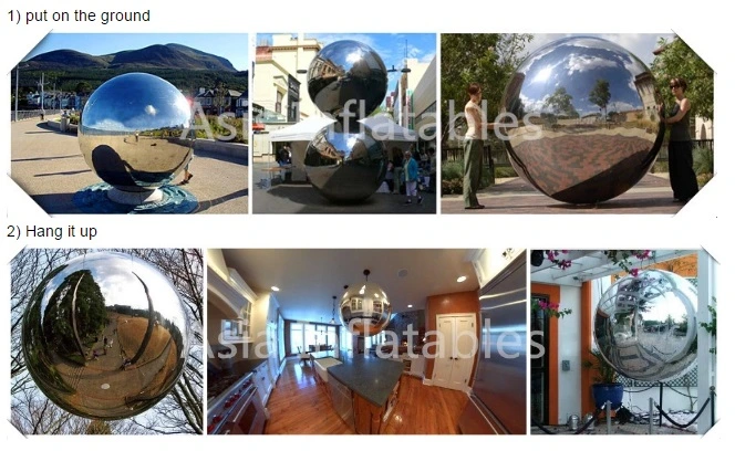 Popular Decoration Sliver Inflatable Mirror Ball Inflatable Stainless Steel Spheres