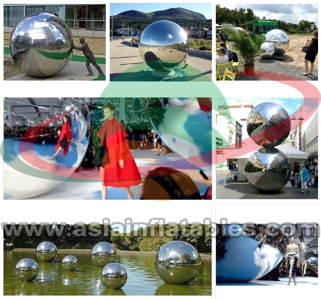 Popular Decoration Sliver Inflatable Mirror Ball Inflatable Stainless Steel Spheres