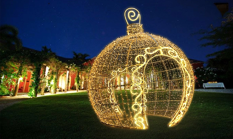 CE RoHS Giant Large Outdoor LED Light Metal Decorating Christmas Ball