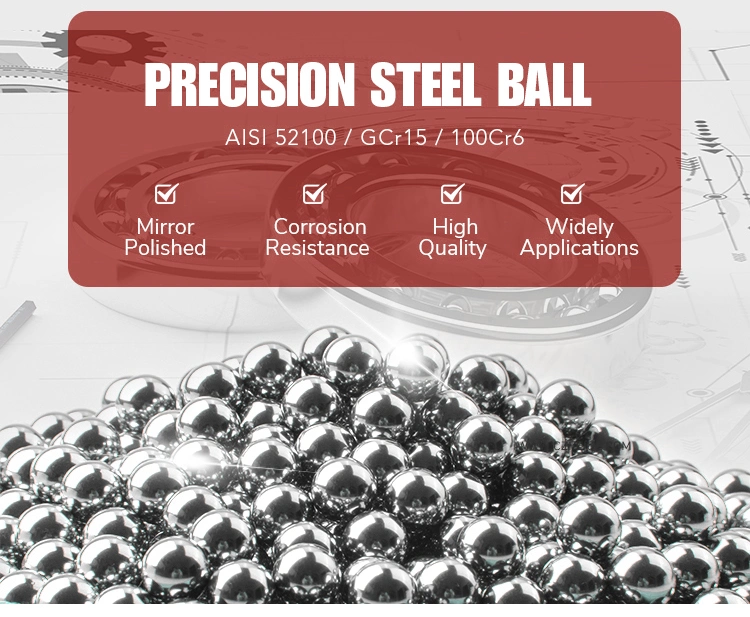 Solid Mirror Plain High Precision Medium Size AISI52100 Suj-2 G10 G28 G100 5.556mm 6mm 7.144mm Chrome Steel Ball for Ball Screw
