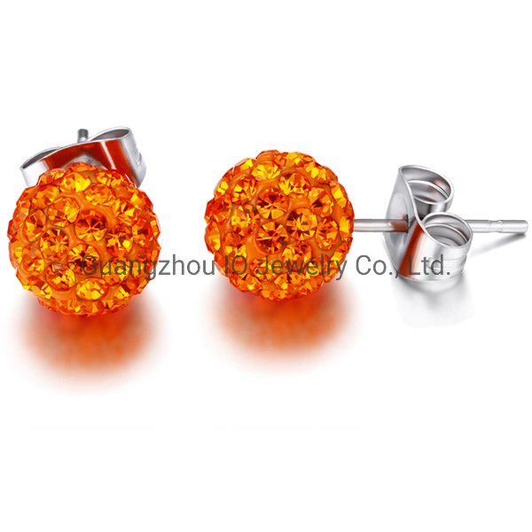 316L Stainless Steel Rhinestone Crystal Diamond Ball Earrings