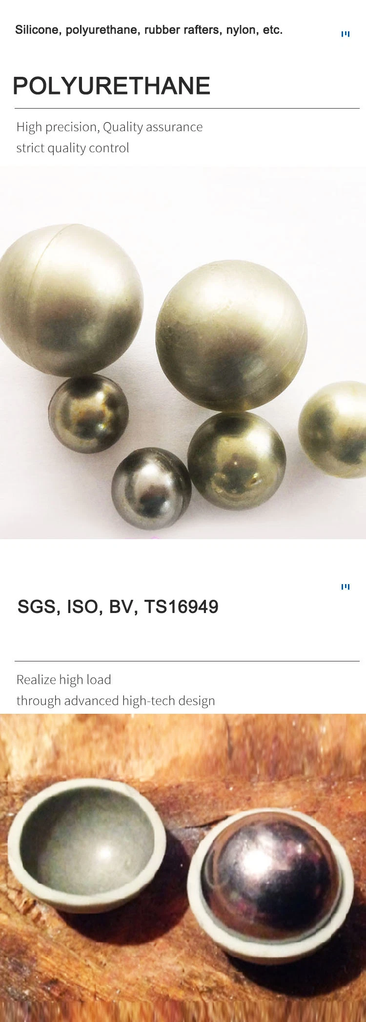 Good Quality and Price of Silicone Polyurethane Nylon Rubber Coated Balls