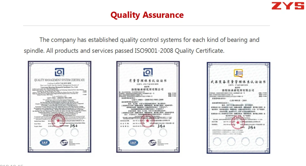 Zys Four Point Contact Qj Ball Bearings Qj 303 Available in Standard and Custom Sizes