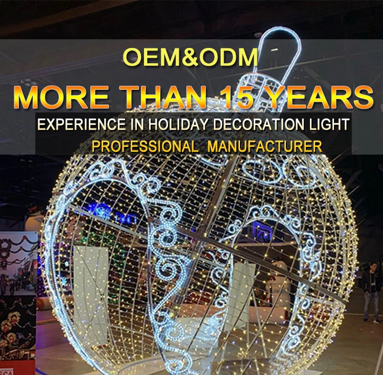 Wholesale 3D Illuminated Arch Giant Ball Lights Christmas Decorative Light Giant Christmas Ball