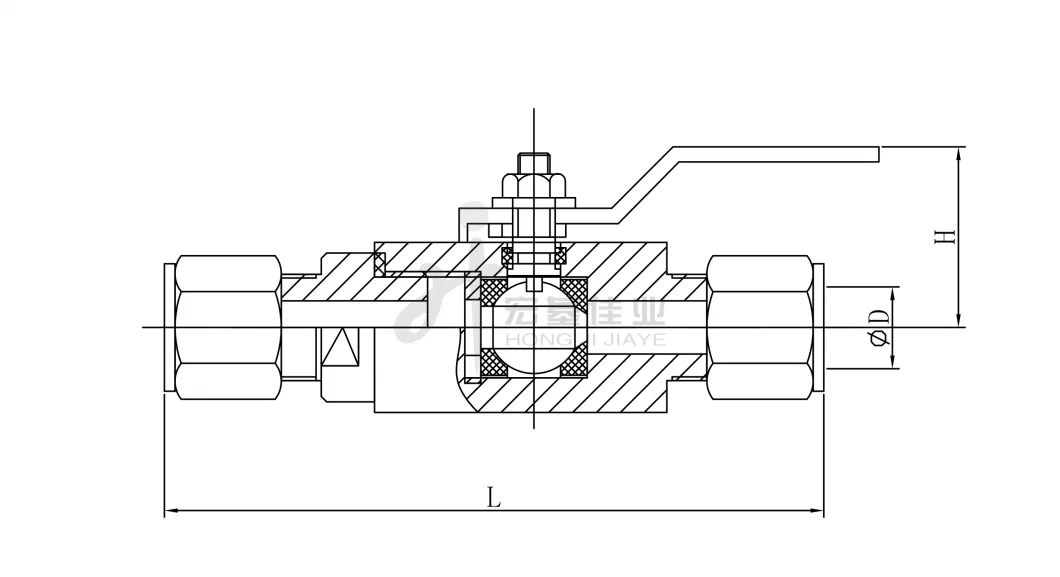 304 or 316L Stainless Steel Double Ferrules Ball Valve 1500psi Stainless Steel Valve Ball