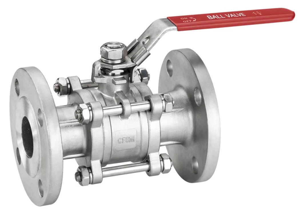 Rst Full Port 3PC Flanged Ball Valve Cast Stainless Steel Manual High Platform Flange 3PC Ball Valve