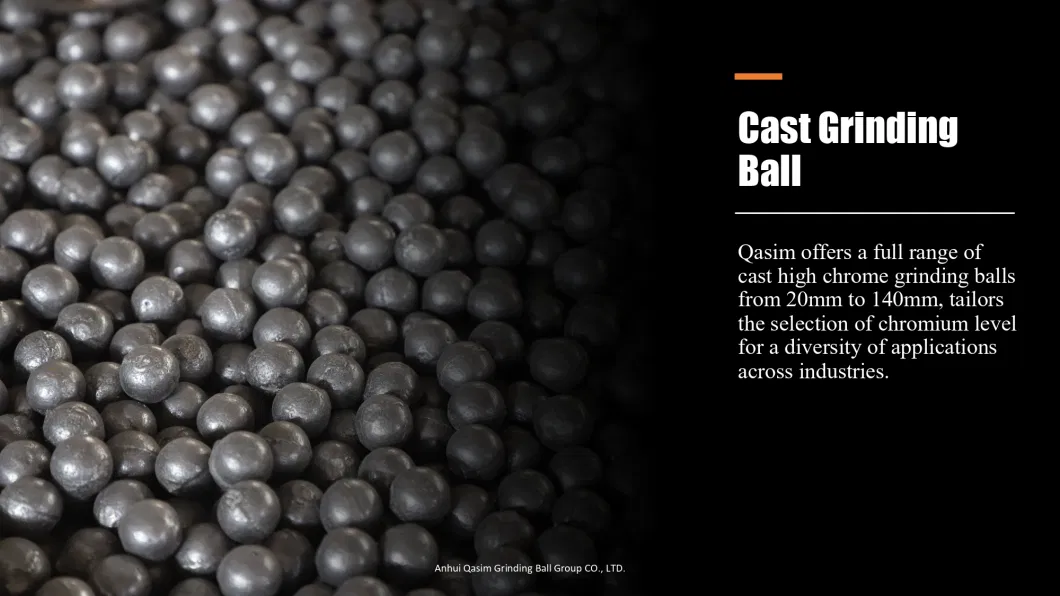 50mm High Chromium Cast Steel Grinding Media Ball for Ball Mill Copper Zinc Lead Limestone Mining Cement