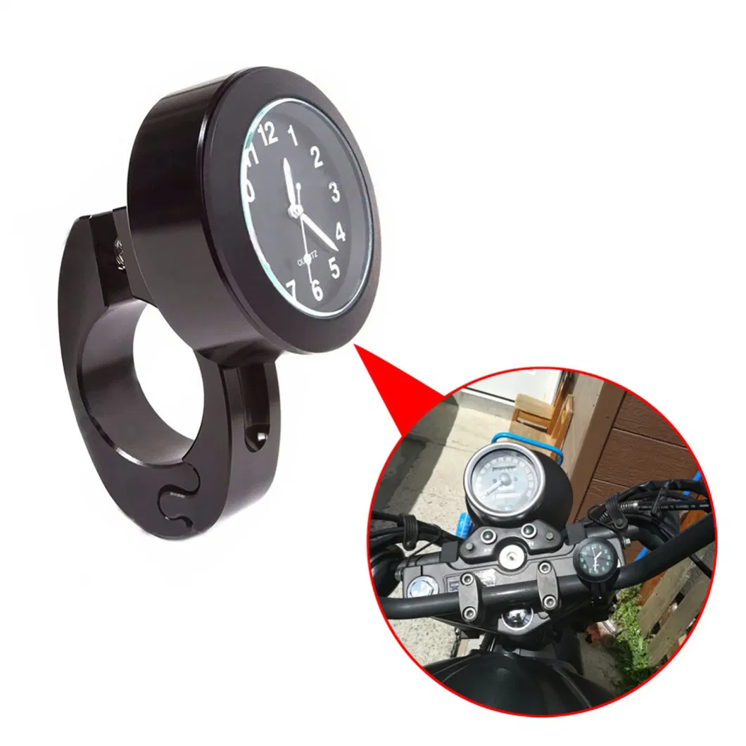 Waterproof Motorcycle Mount Clock Handlebar Bike Watch Luminous Dial Aluminum Ci23867