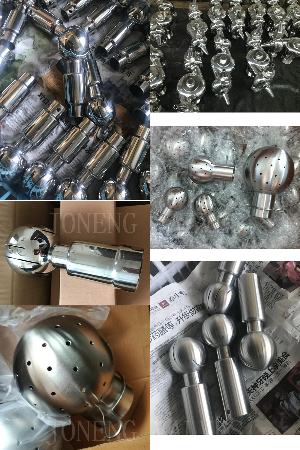 Stainless Steel Welded Fittings Round Fixed Tank Cleaning Ball Polished