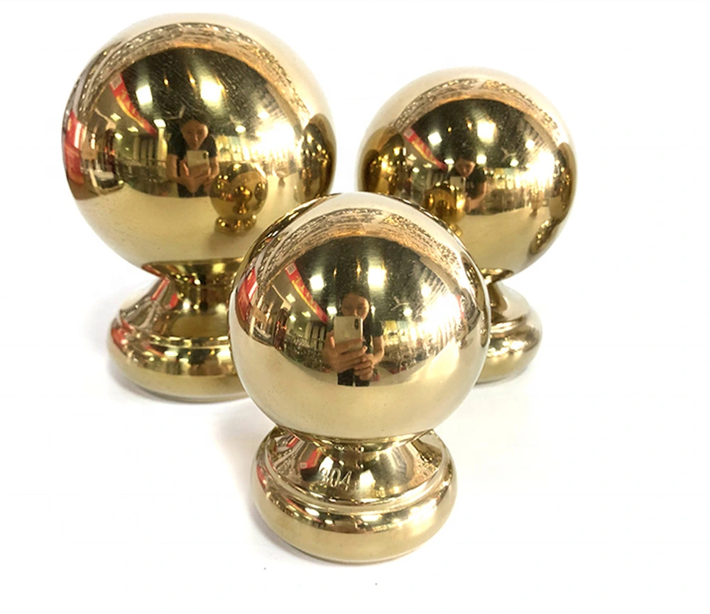 Gmirror Polished Handrail Hollow Golden Stainless Steel Sphere