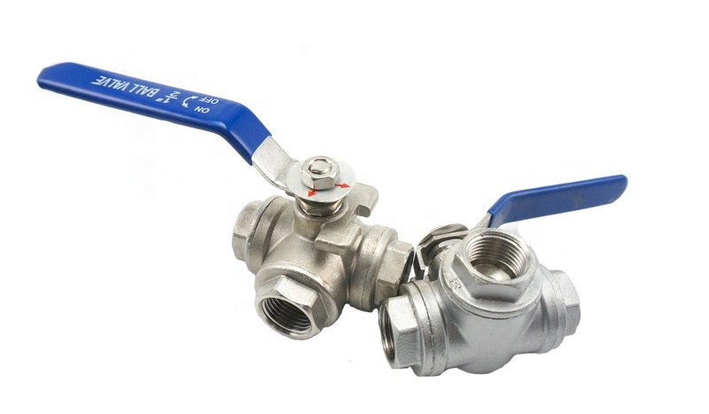 Threaded 3-Way Stainless Steel Ball Valve