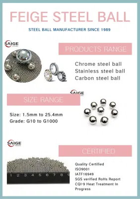 Sfere in acciaio ad alta lucidabilità AISI52100 Gcr15 sfere in acciaio indurito 10mm 12,7mm 20mm 25mm 30mm per cuscinetto