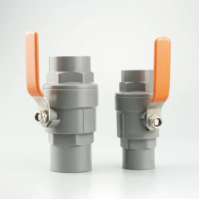Connettore femmina filettato in PVC con valvola a sfera in due pezzi Pntek, 2 pezzi Valvola a sfera con manico in acciaio inox