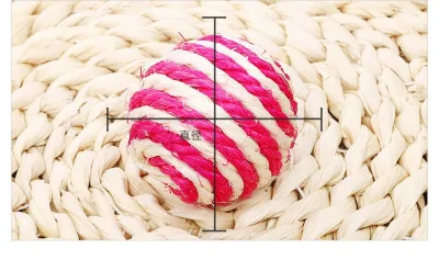 Sfera Sisal a righe sfera Cat Toy Ball Cat Scratching Ball all&prime;ingrosso Giocattolo per animali domestici